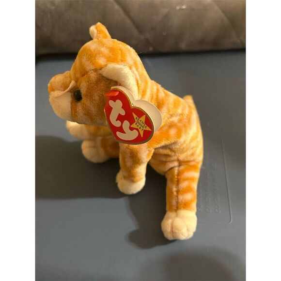 Ty Beanie Baby Amber the Cat 1999 with Hang Tag Orange Plush Toy - Picture 2 of 8